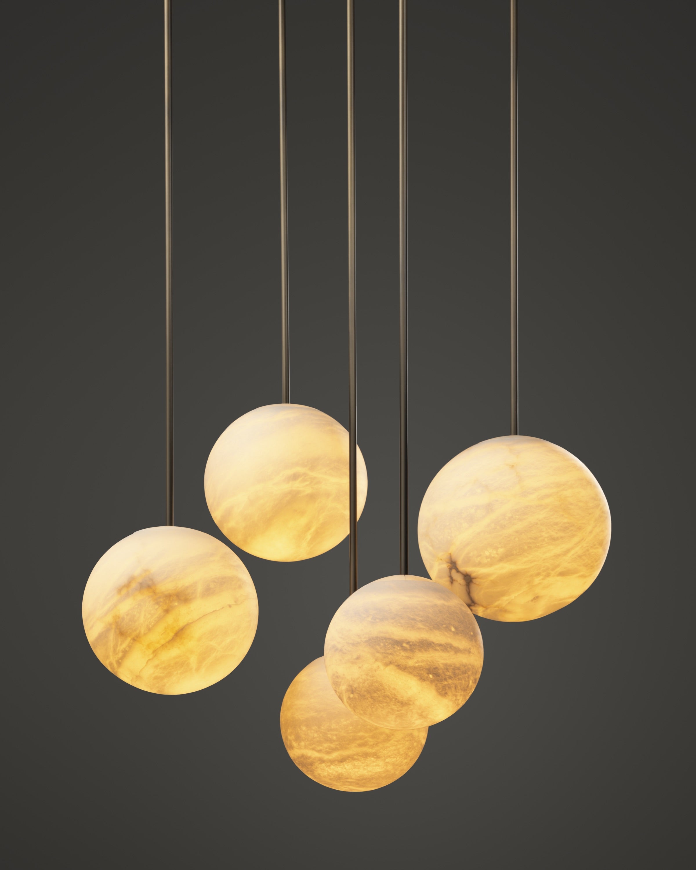 Luxury Multi-Globe Alabaster Pendant Light - Cueteks