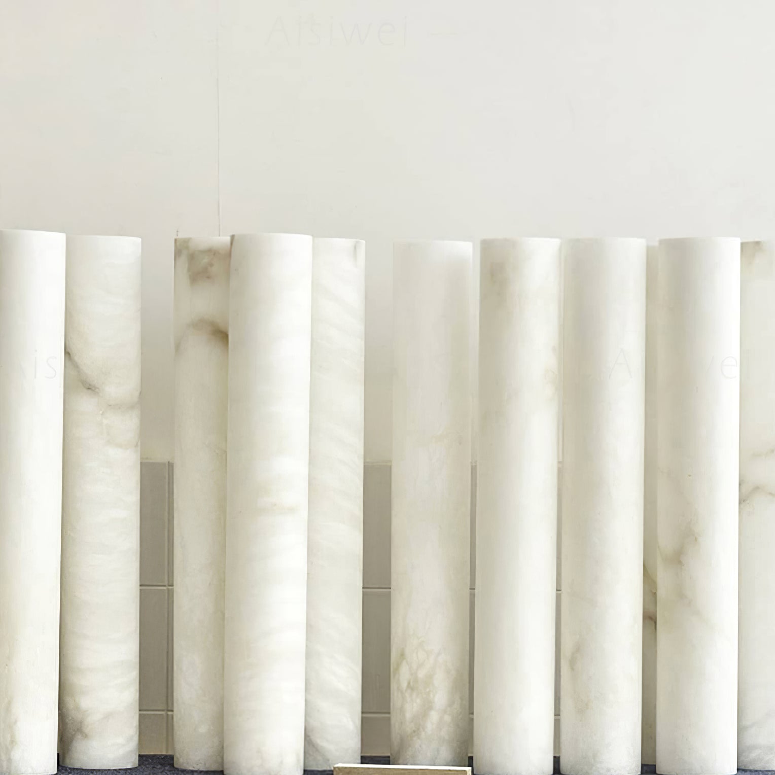 Slim Alabaster Cylinder Pendant Light - Cueteks