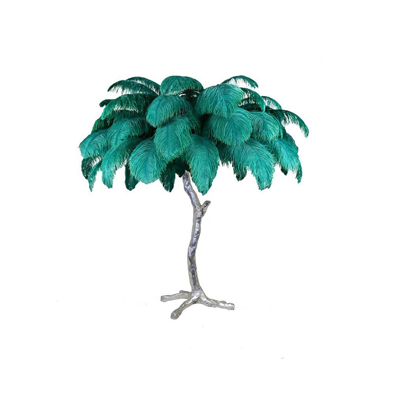 Colorful Ostrich Feather Table Lamp - Cueteks