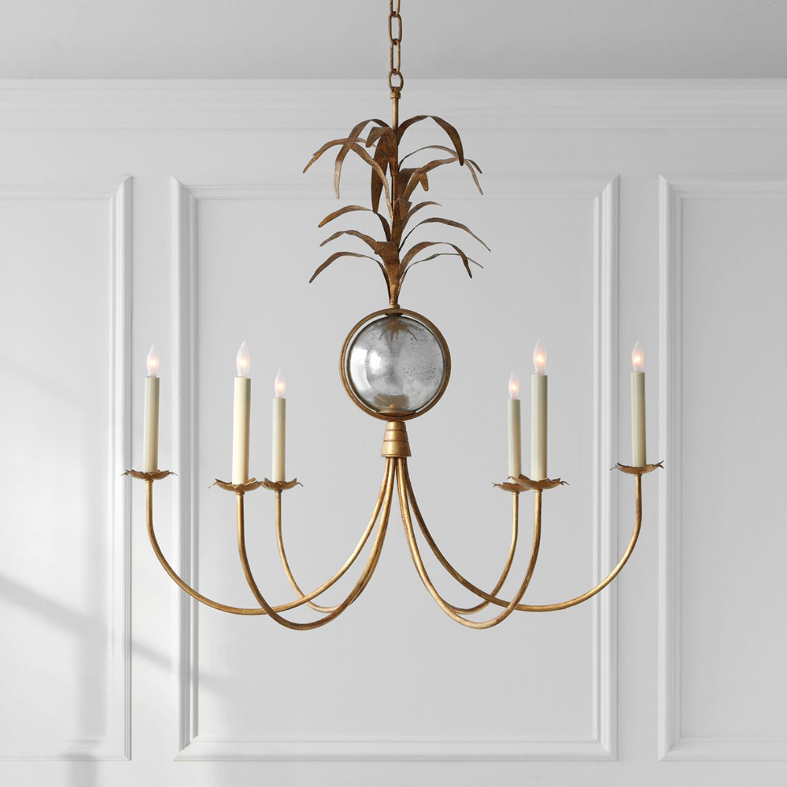 vintage gold leaf Gramercy chandelier - Cueteks