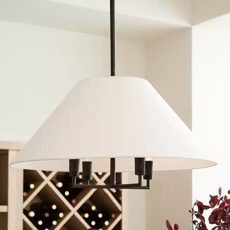 Modern Farmhouse Conical Fabric Chandelier - Cueteks