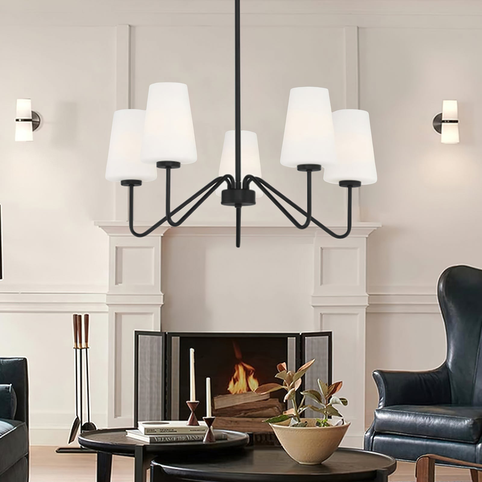 Simple brass five-head chandelier - Cueteks