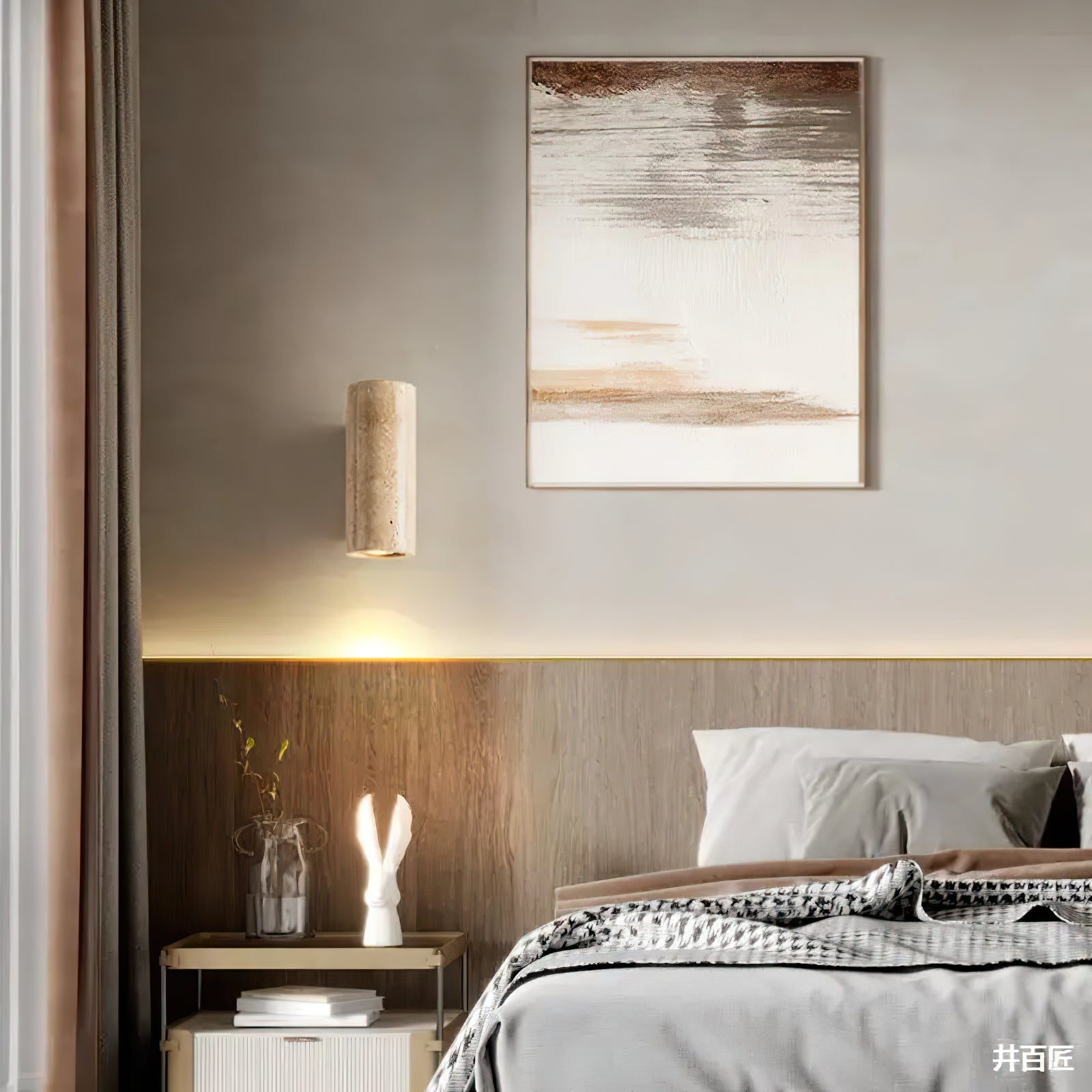 Travertine Cylinder Wall Lamp - Cueteks