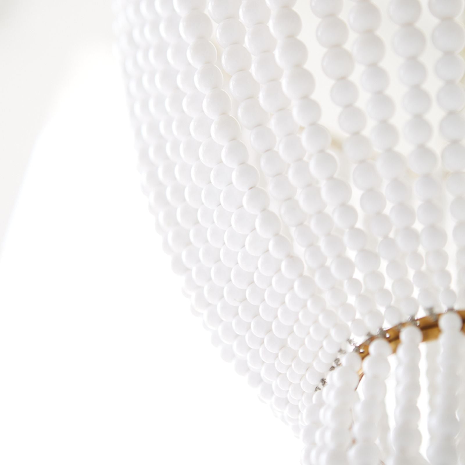 White Beaded Jacqueline Chandelier - Cueteks