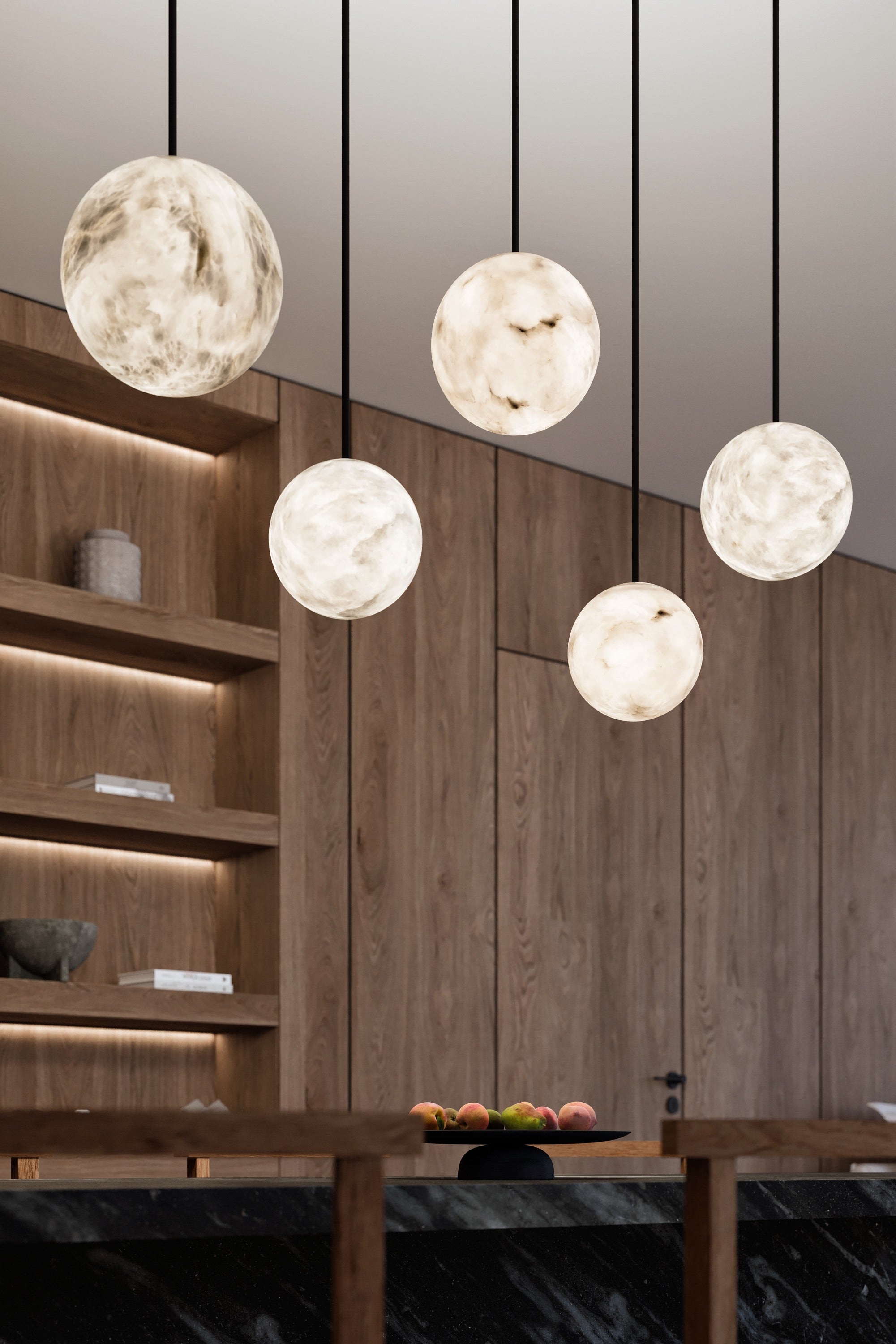 Luxury Multi-Globe Alabaster Pendant Light - Cueteks