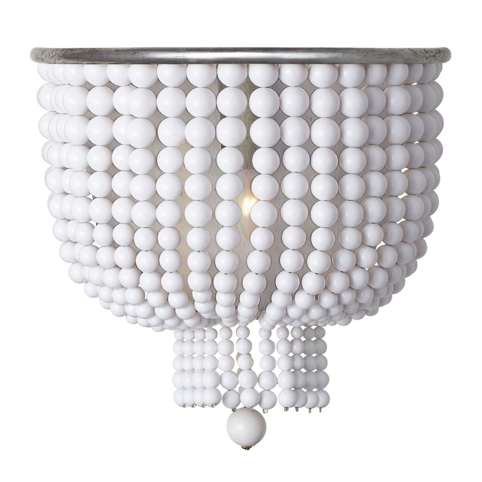 White Beaded Jacqueline Chandelier - Cueteks