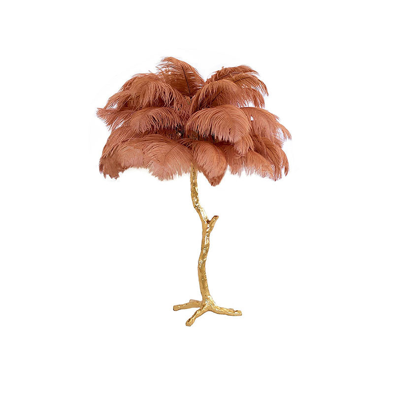 Colorful Ostrich Feather Table Lamp - Cueteks
