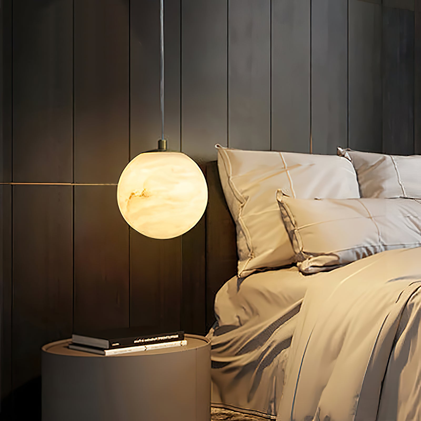 Amber Alabaster Globe Pendant Light - Cueteks