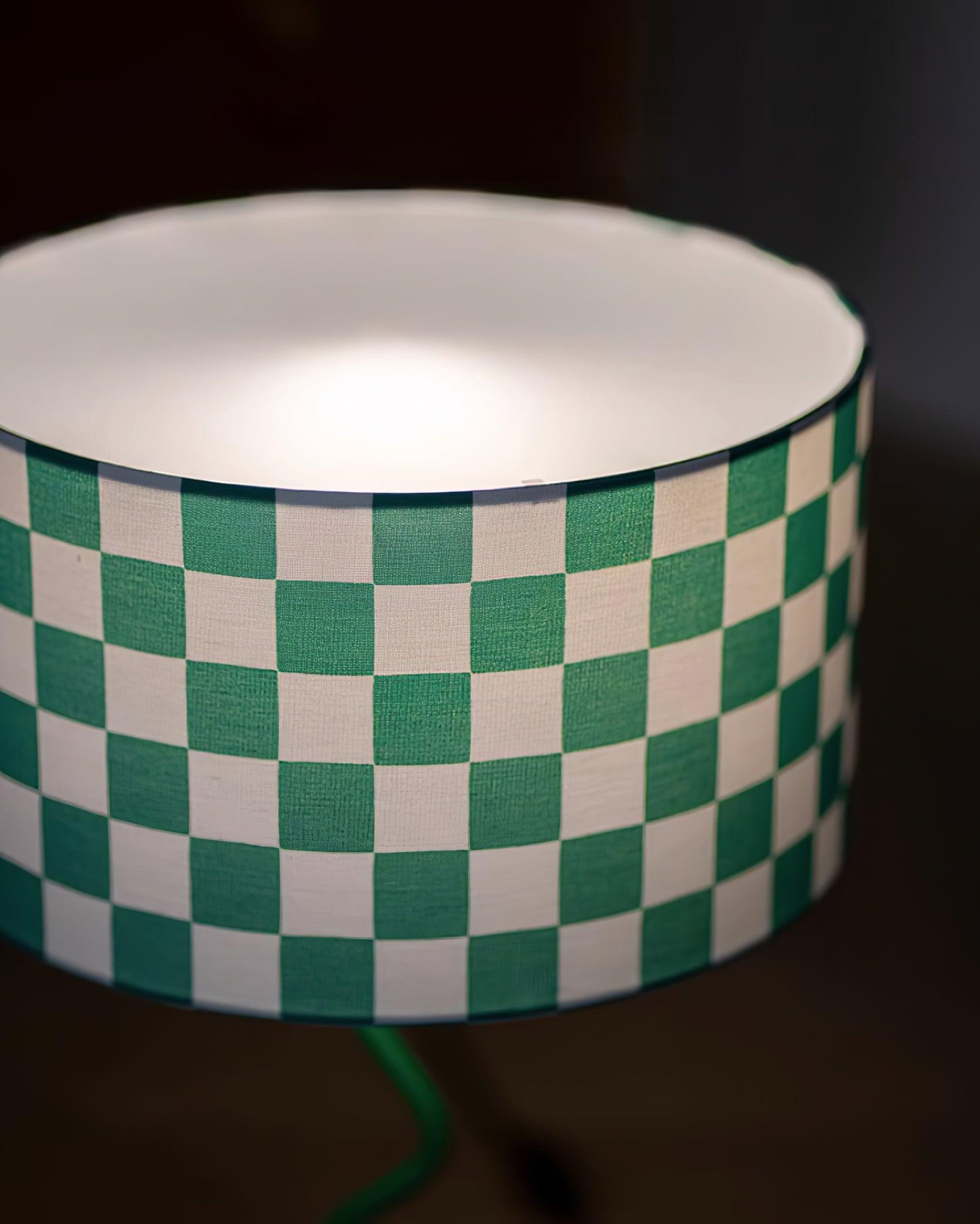 Green Grid Modern Table Lamp - Cueteks