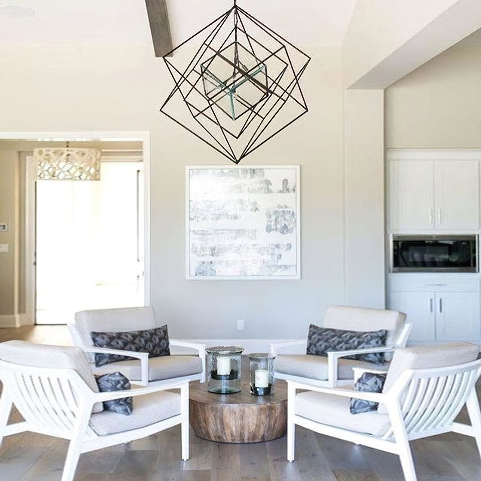 Contemporary Abstract Metal Chandelier - Cueteks