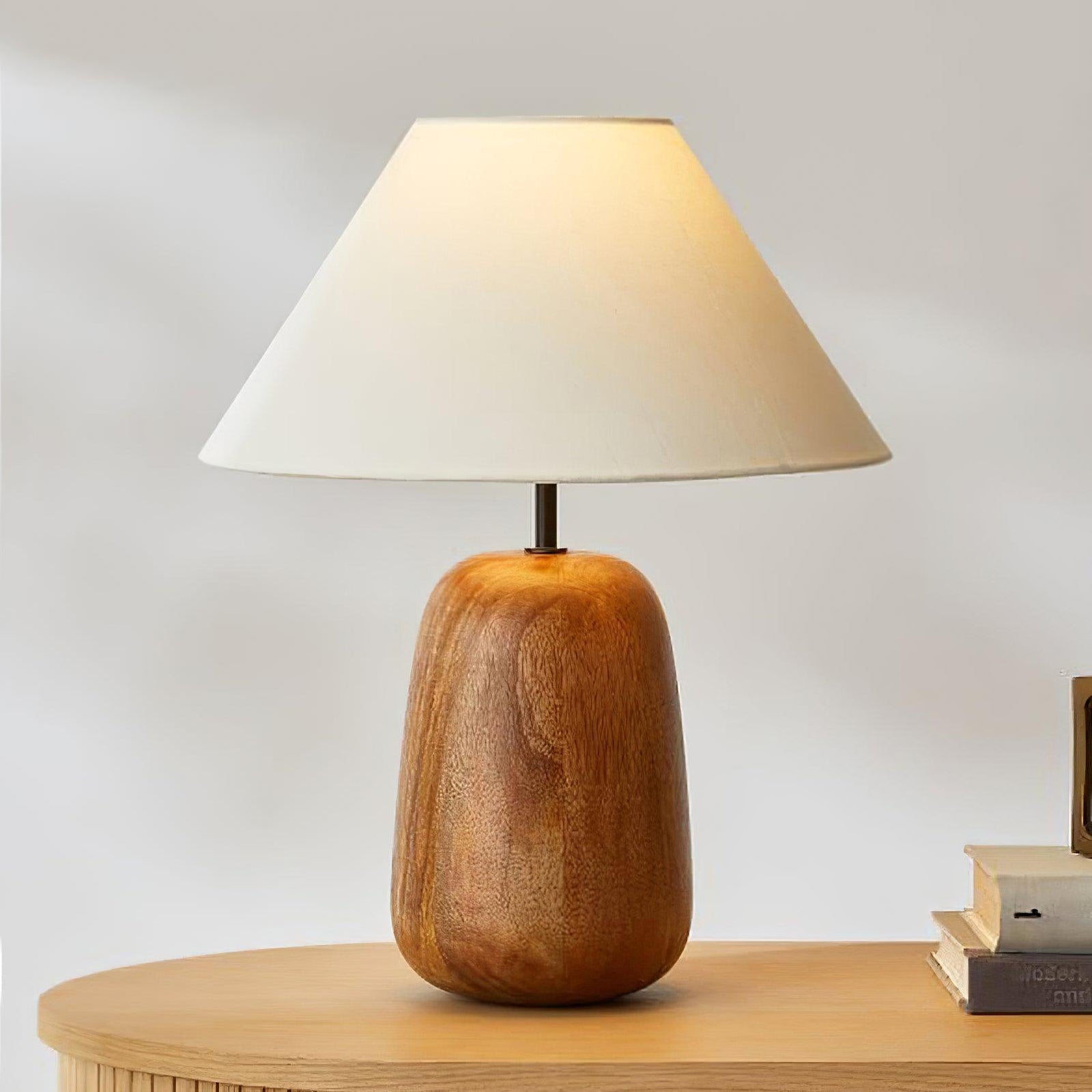 Grooved Country Wood Table Lamp - Cueteks