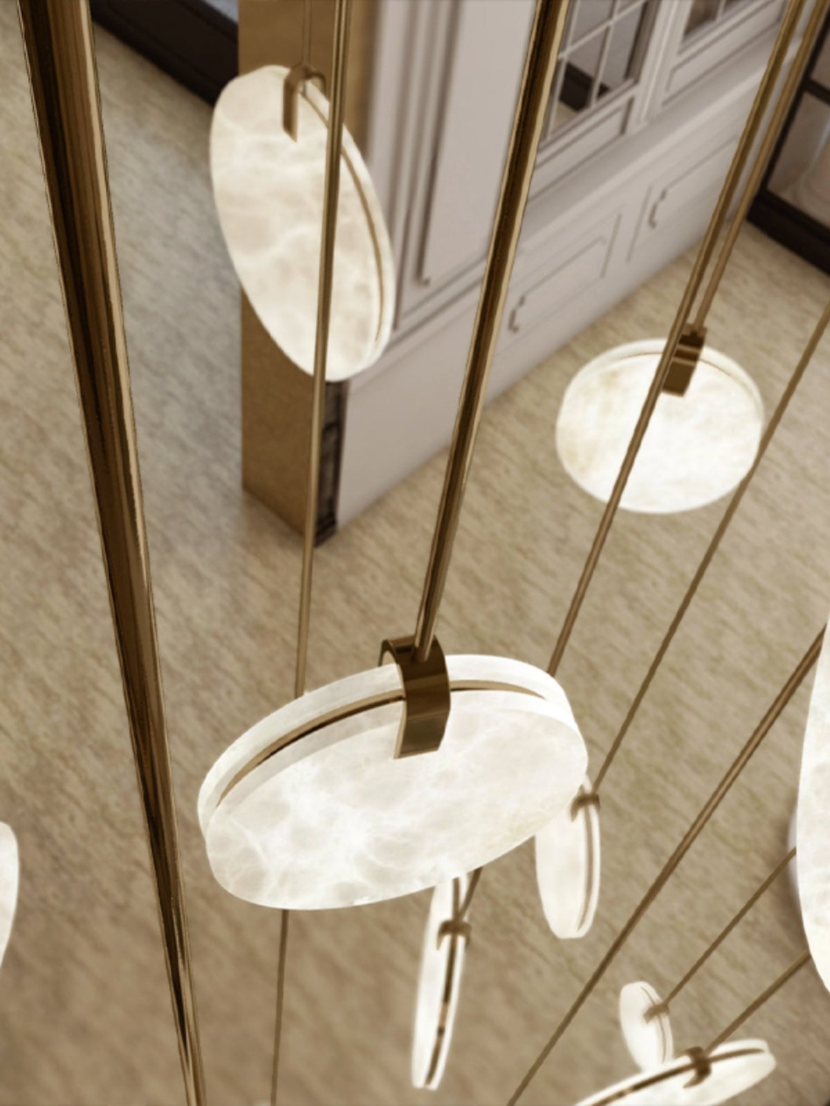 Tiered Alabaster Staircase Chandelier - Cueteks