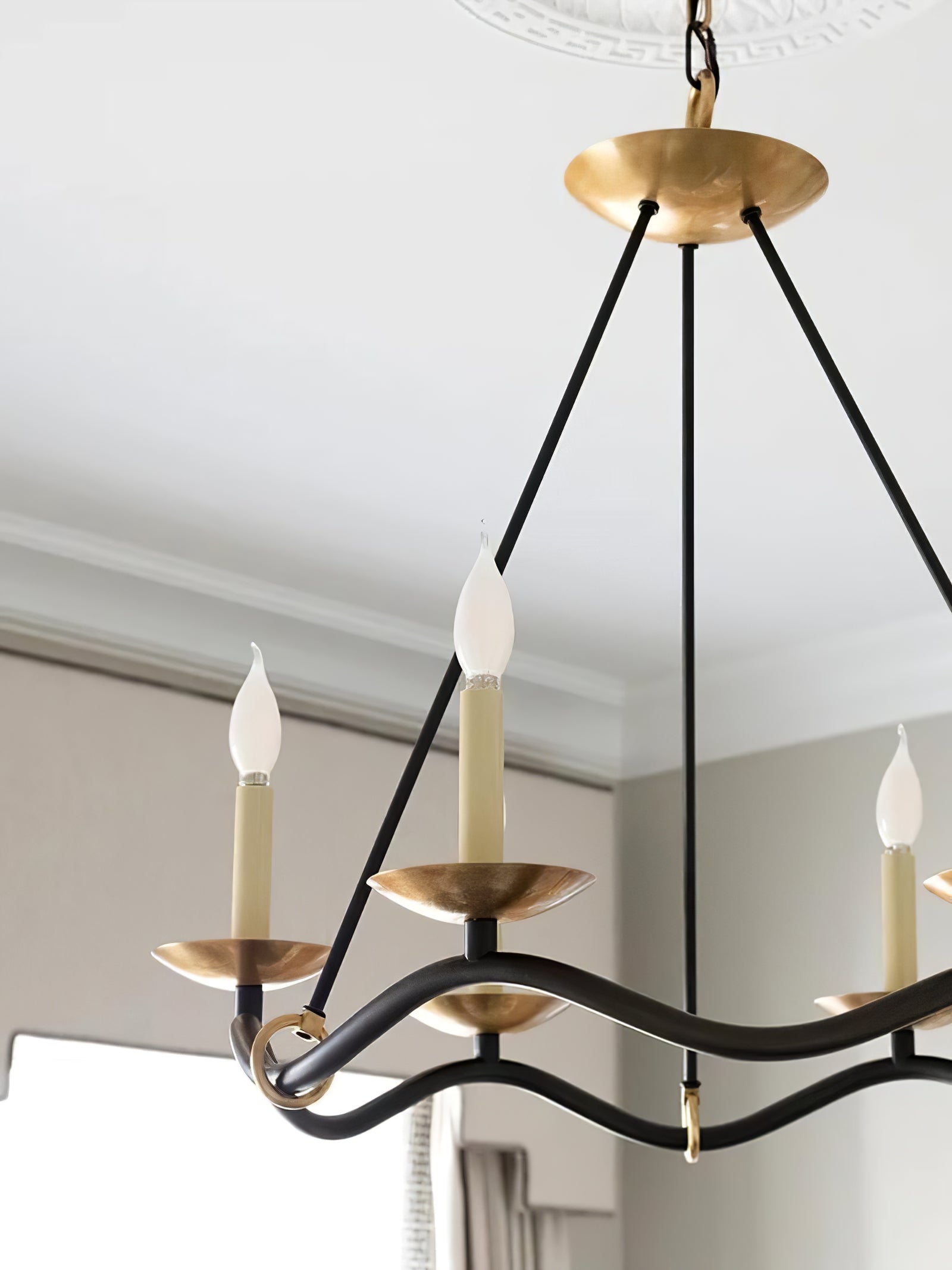 Wavy Arm Candle Chandelier - Cueteks