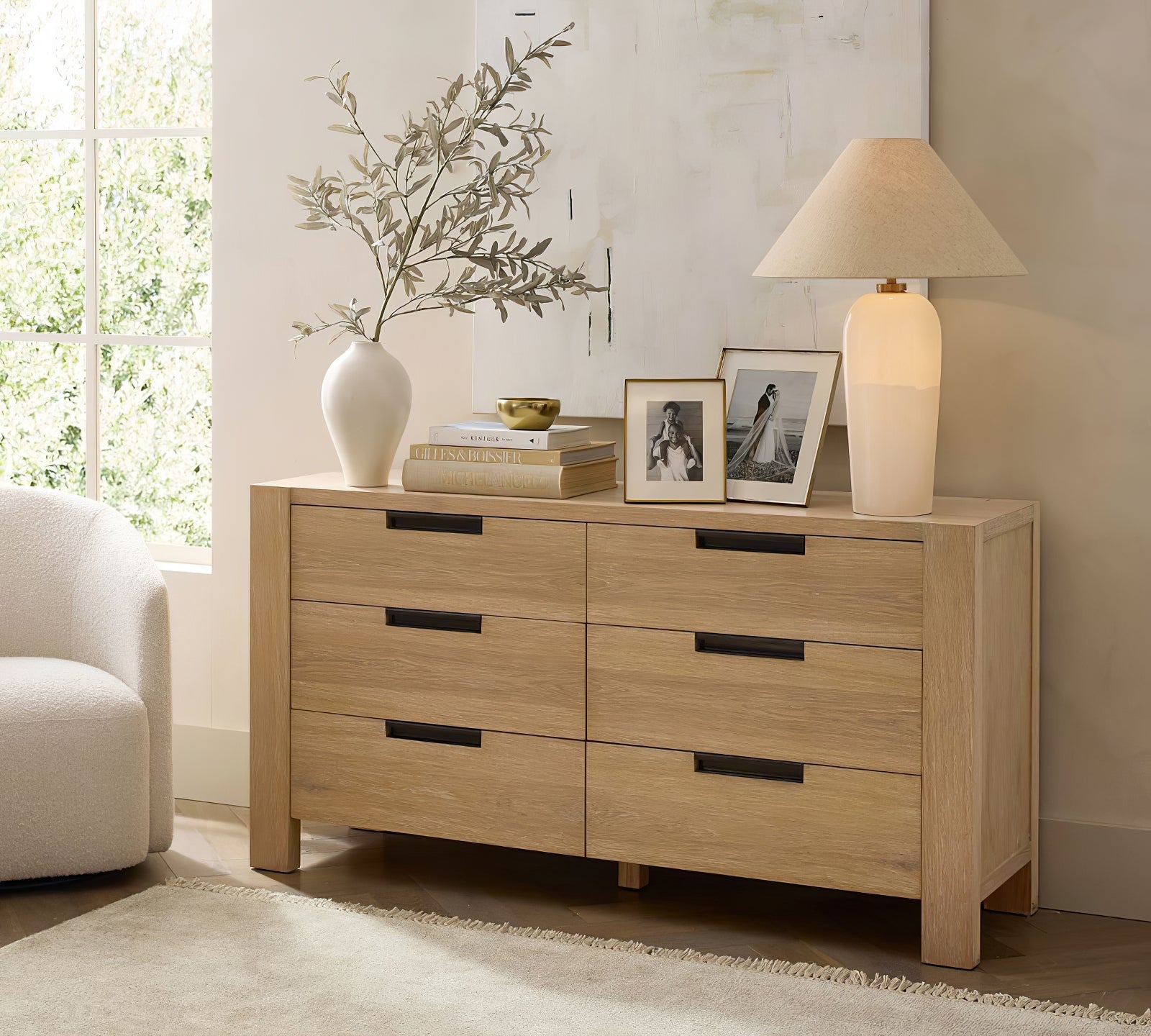 Carter Natural Stone Shade Table Lamp - Cueteks