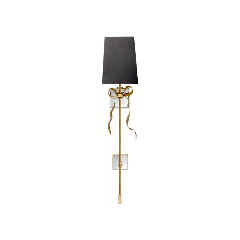 Black-shade Ellery bow-tail sconce against a plain background