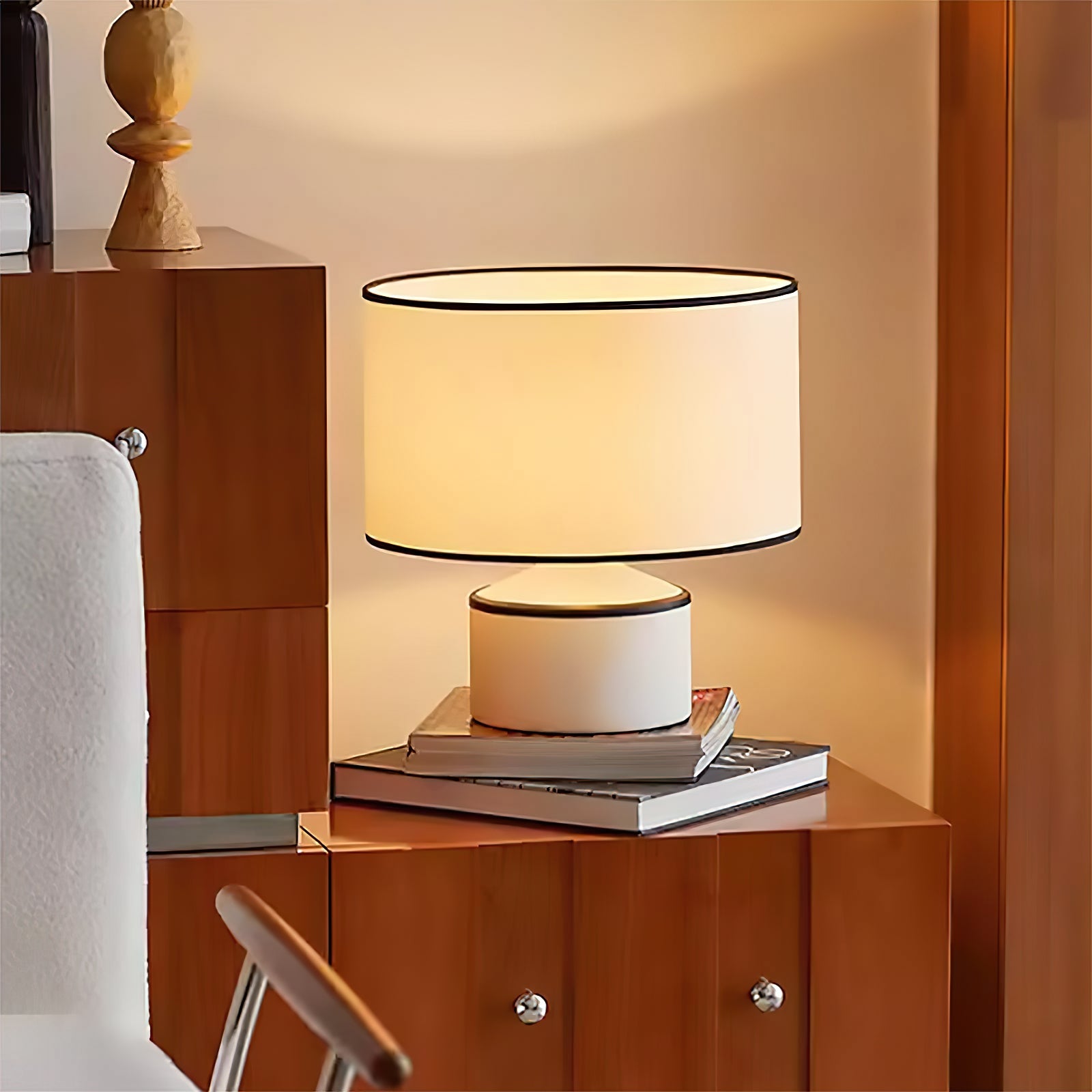Cyls Minimalist Drum Shade Table Lamp - Cueteks