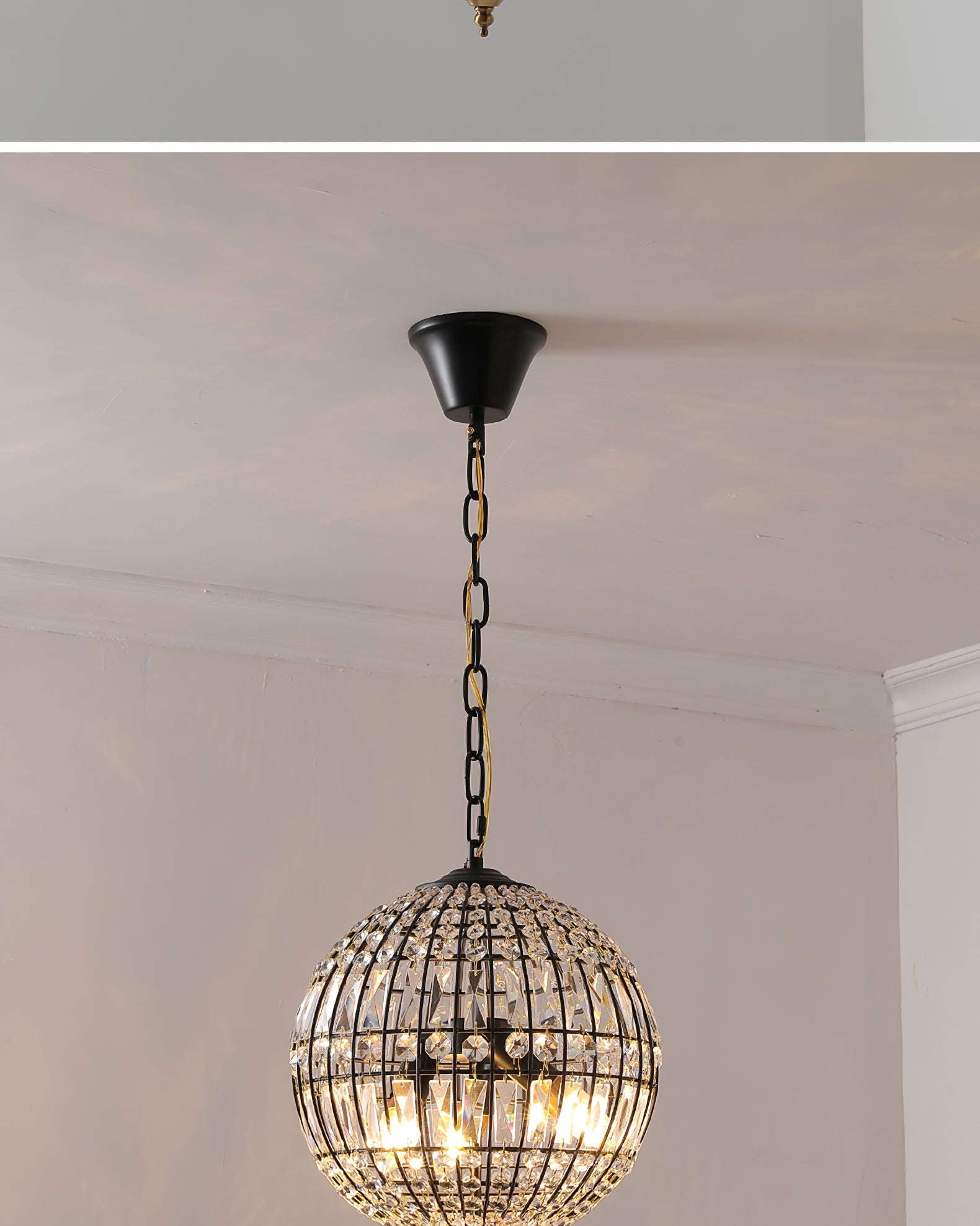 Vintage style crystal ball Pendant Light - Cueteks
