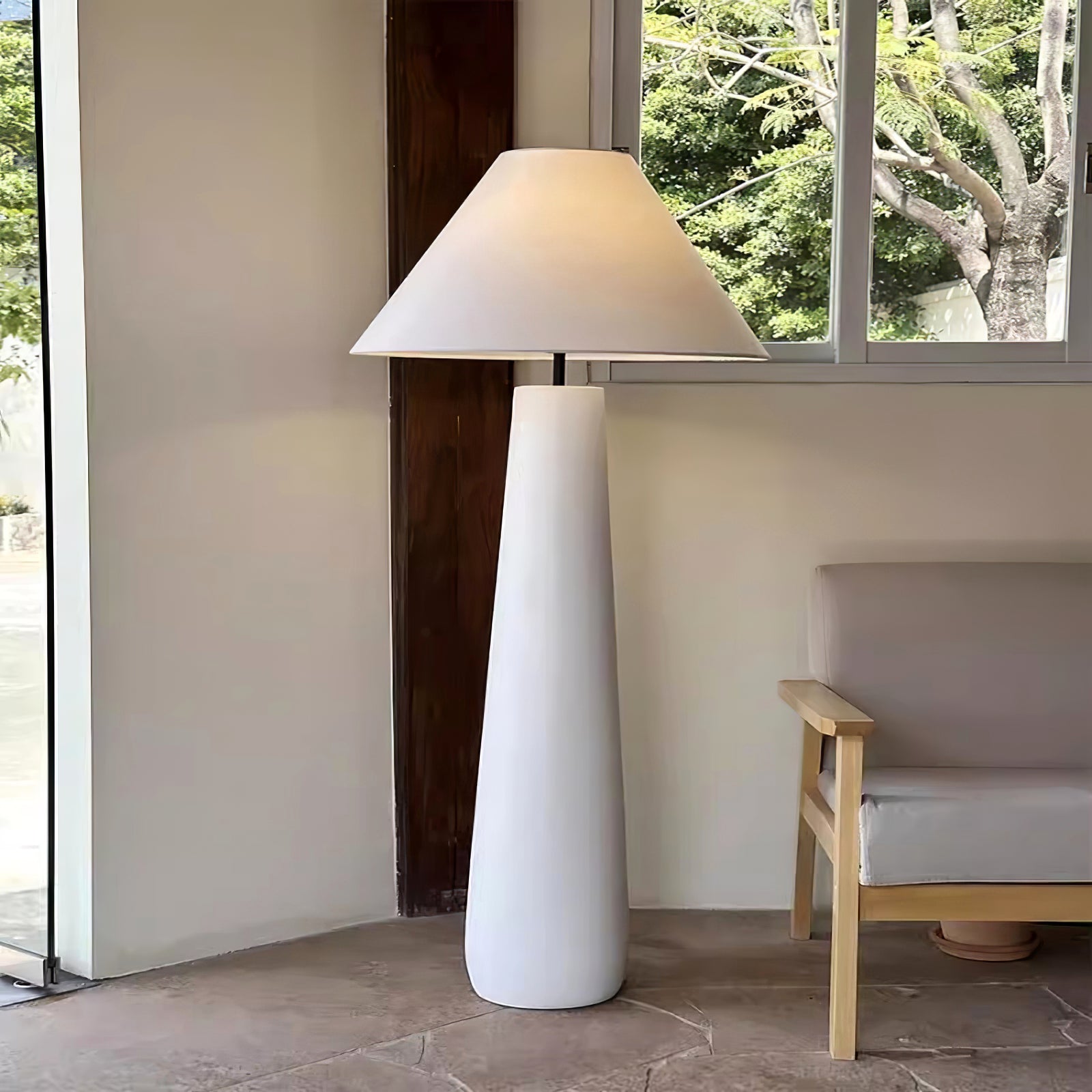 Kara Mann Polar Cement Floor Lamp - Cueteks