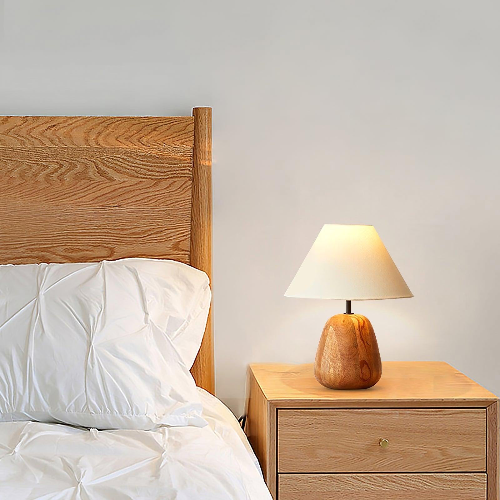 Grooved Country Wood Table Lamp - Cueteks