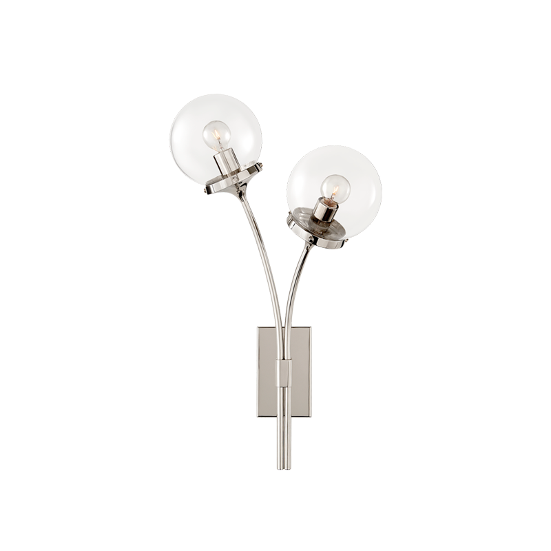Polished Nickel Clear Glass Right sconce