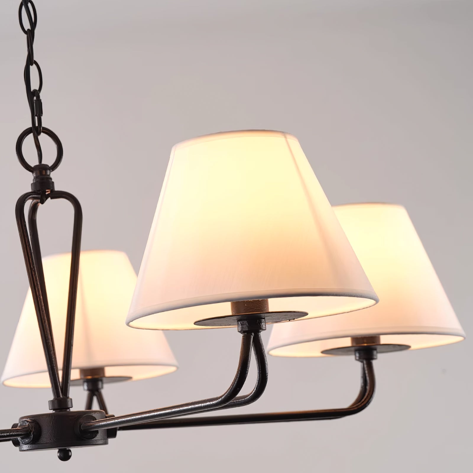 Iron Fabric Shade Chandelier - Cueteks