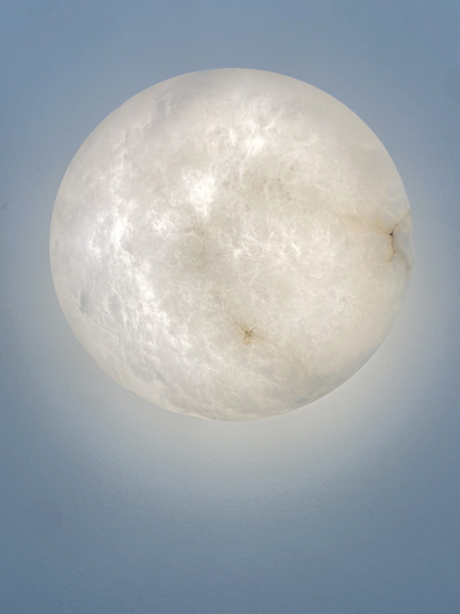 Lunar Glow Alabaster Wall Light - Cueteks