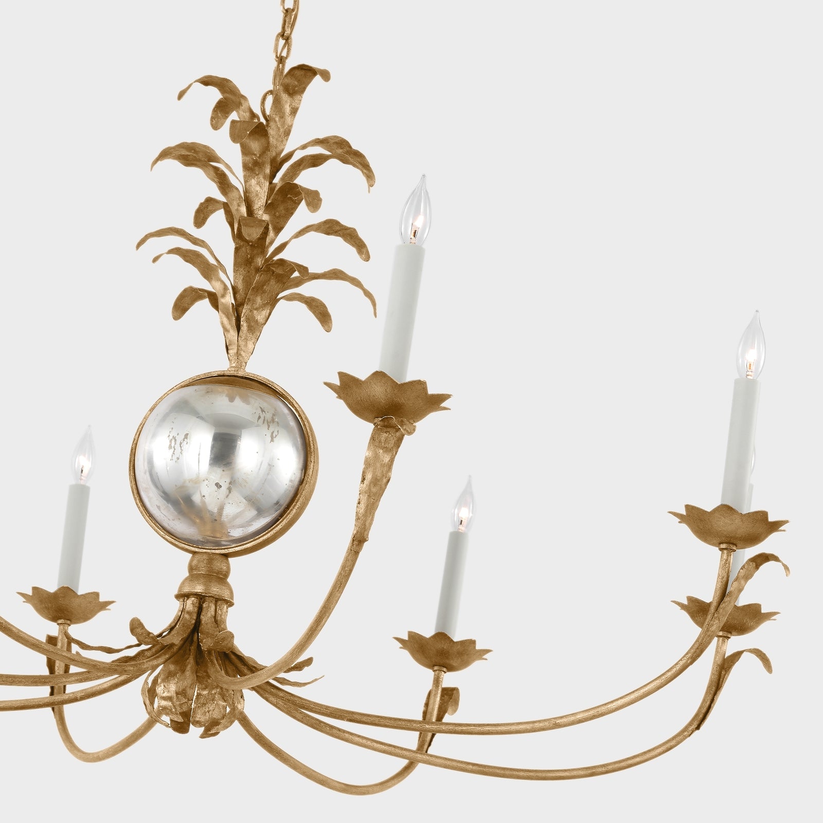 vintage gold leaf Gramercy chandelier - Cueteks