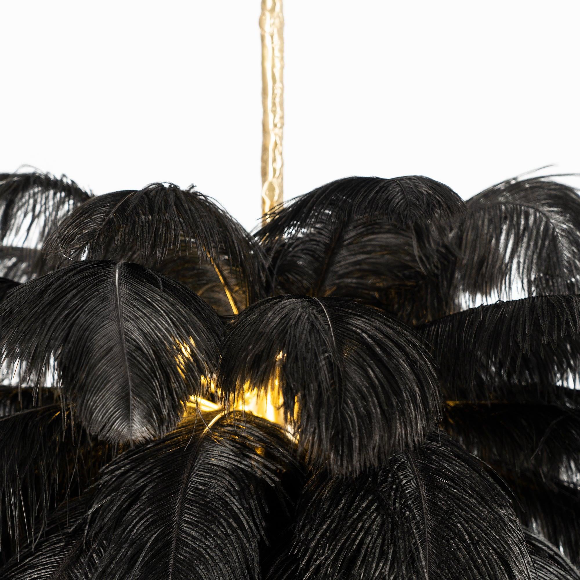 Colorful Ostrich Feather Chandelier - Cueteks