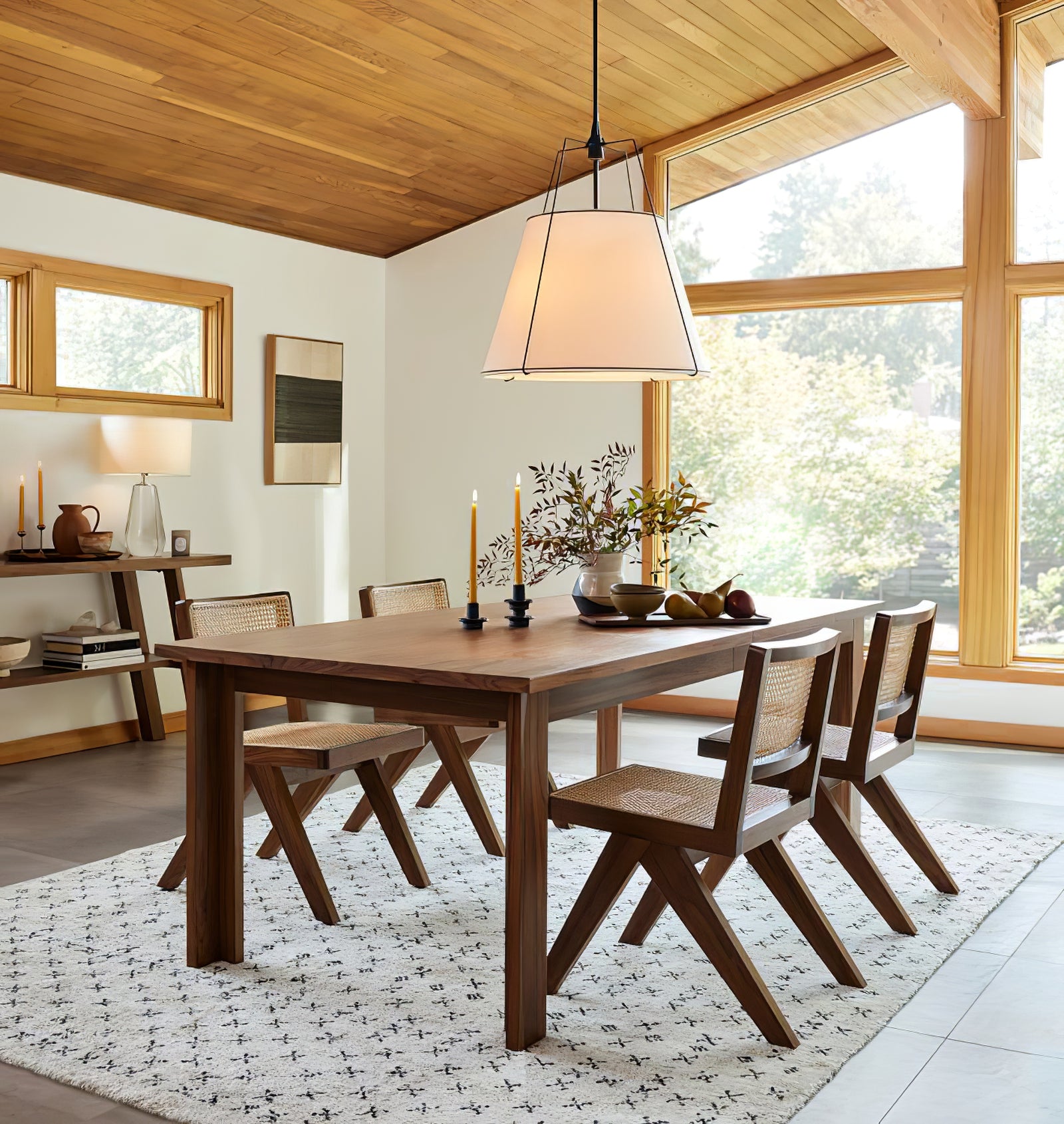 Renée Conical Gold and Fabric  Pendant Lamp - Cueteks