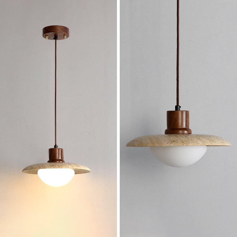 Japanese Modern Travertine Hanging Light - Cueteks