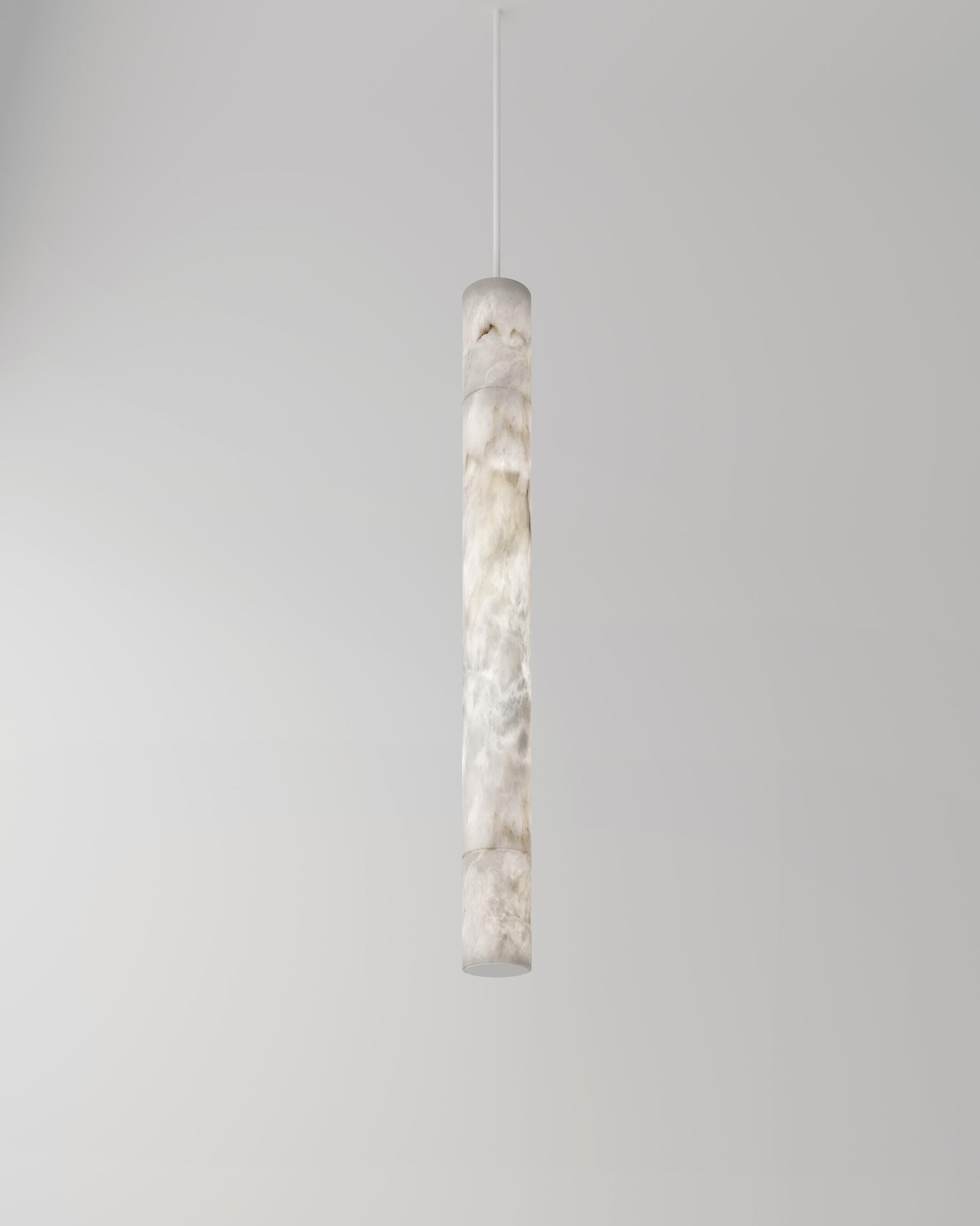 Slim Alabaster Cylinder Pendant Light - Cueteks