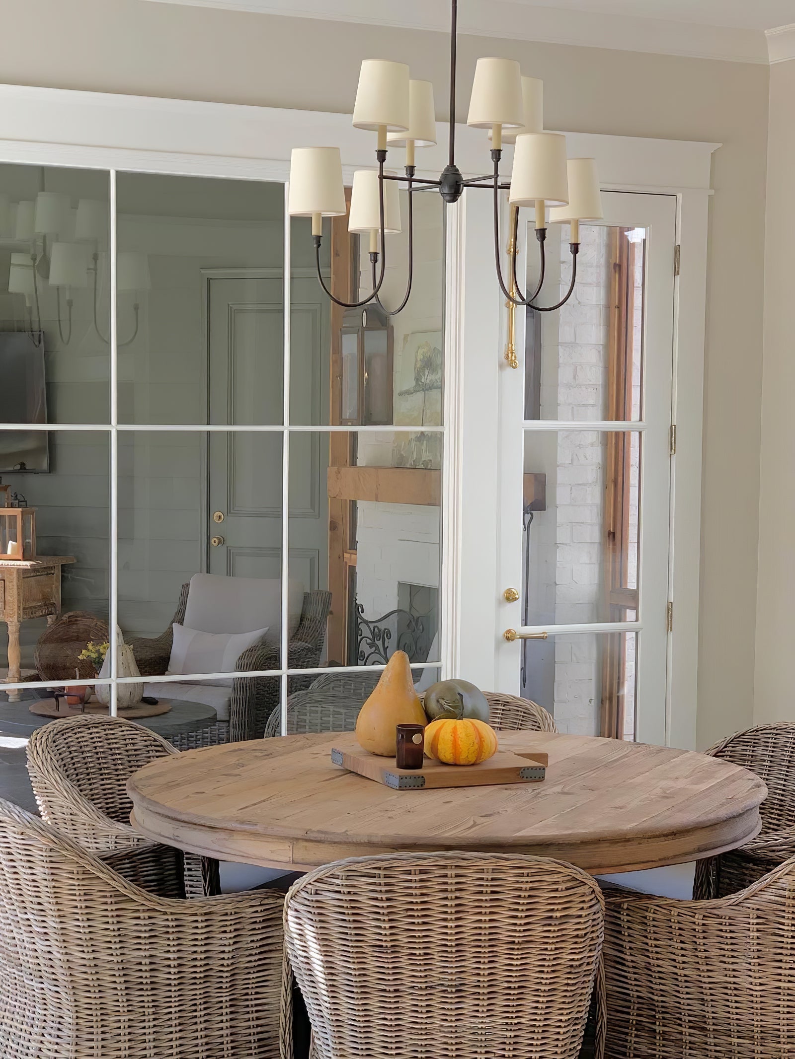 Vendome Gold Fabric Shade Chandelier - Cueteks