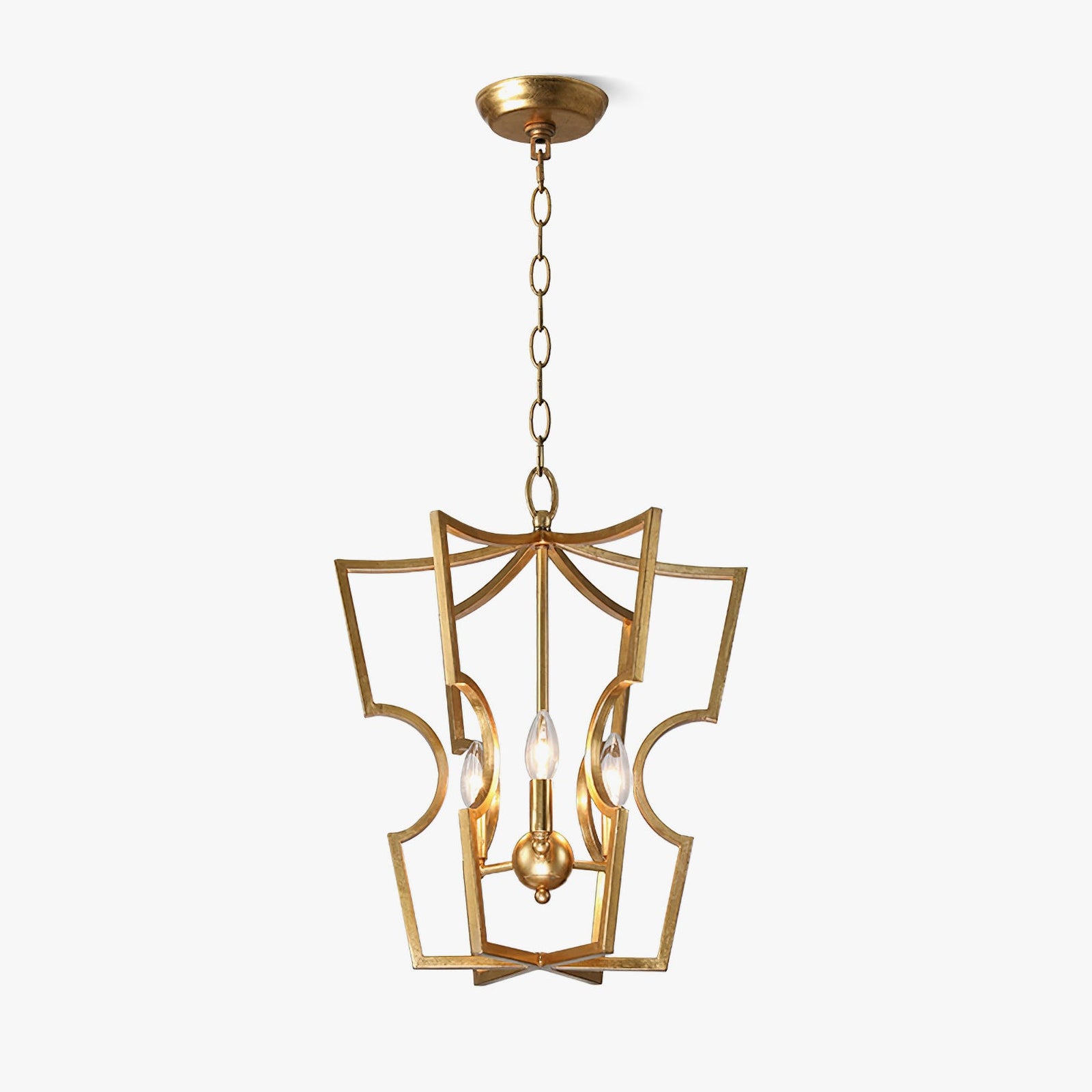 Rustic gold lantern chandelier - Cueteks