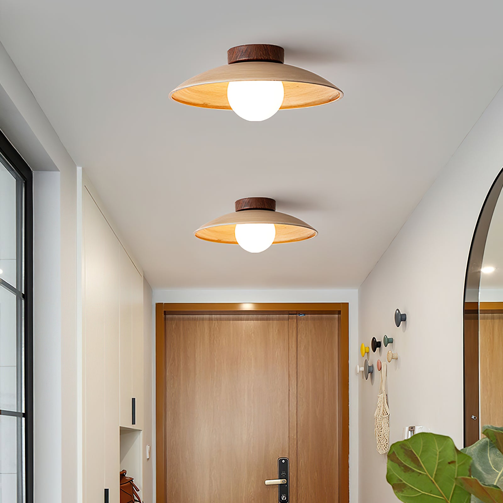 Vintage Wood Dome Ceiling Light - Cueteks