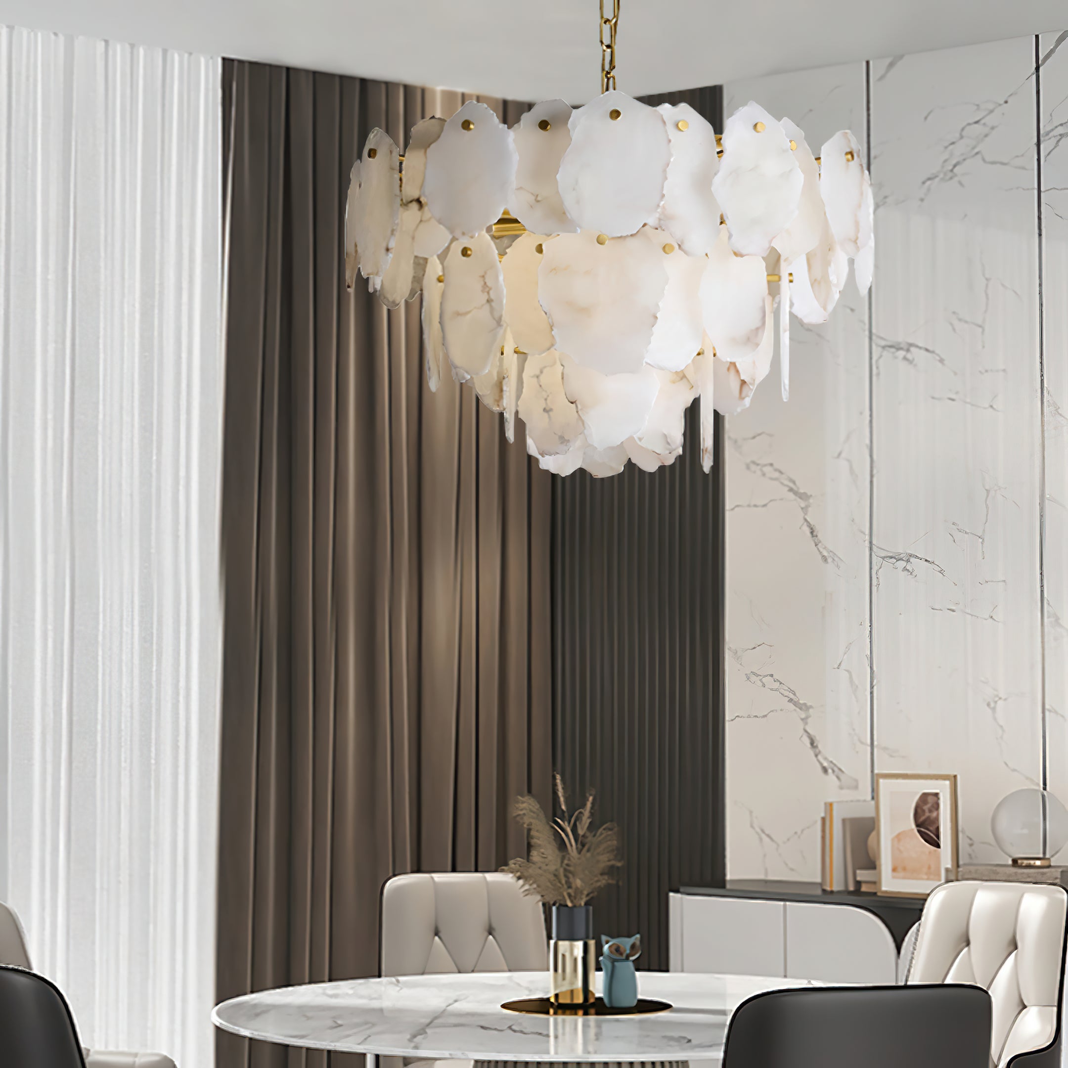Gloire Luxury Alabaster Chandelier - Cueteks