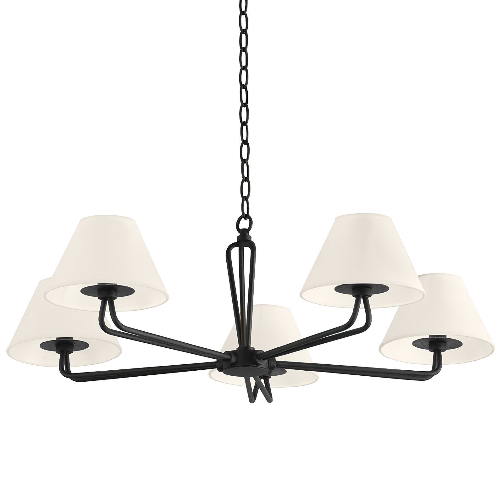 Iron Fabric Shade Chandelier - Cueteks