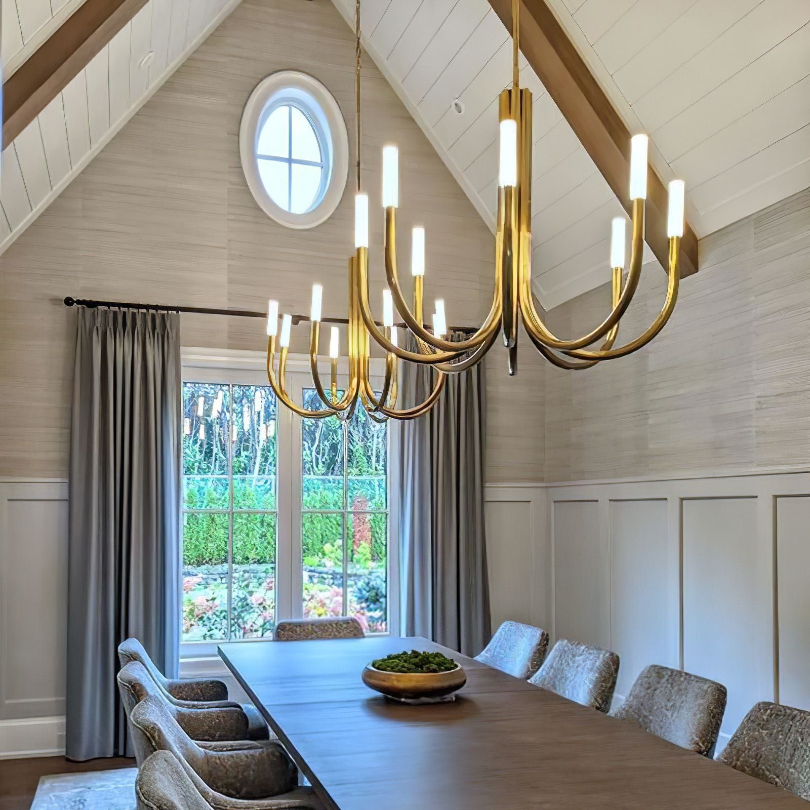 Rousseau 8-Light Brass Candle Chandelier - Cueteks