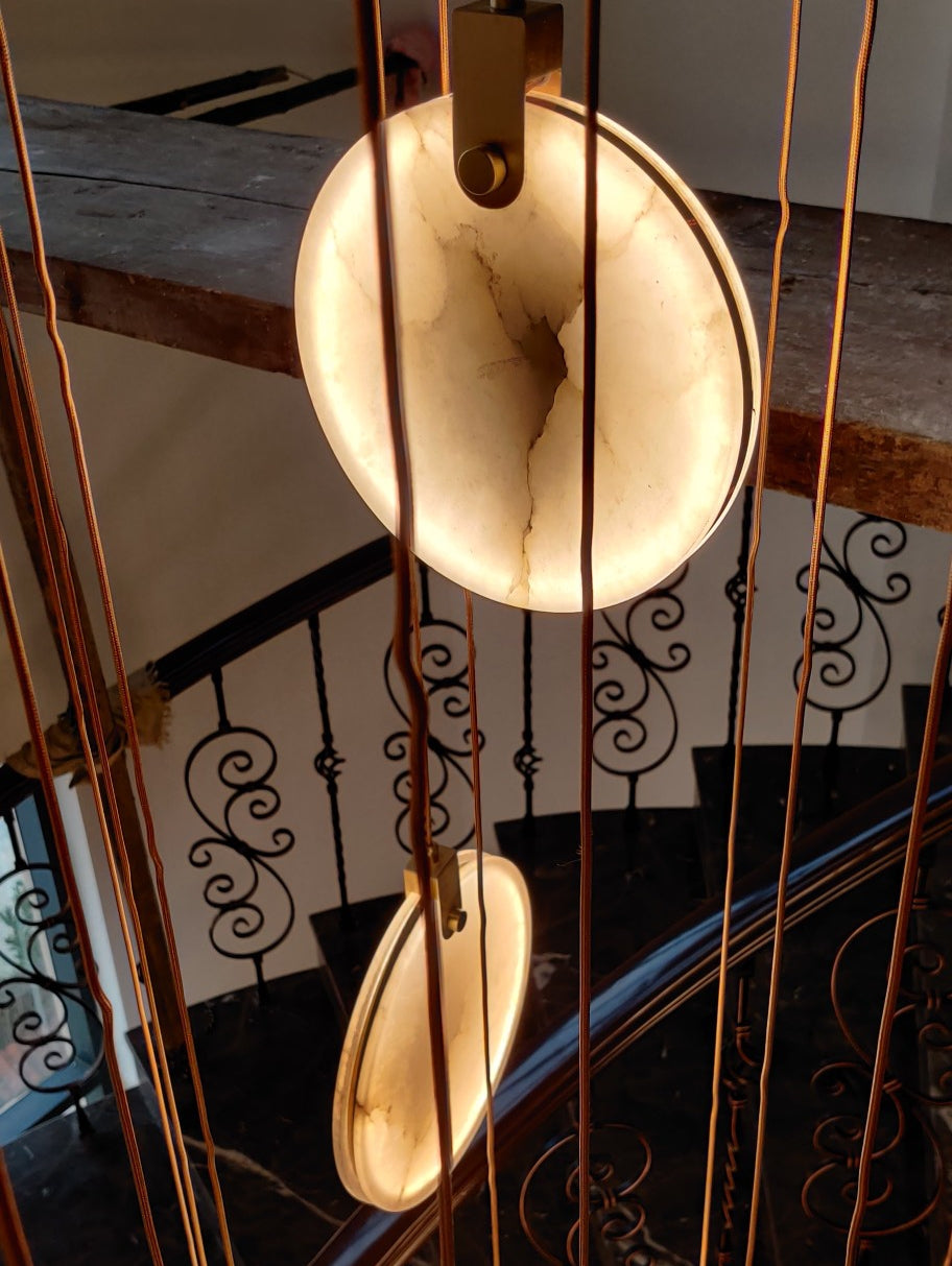 Tiered Alabaster Staircase Chandelier - Cueteks