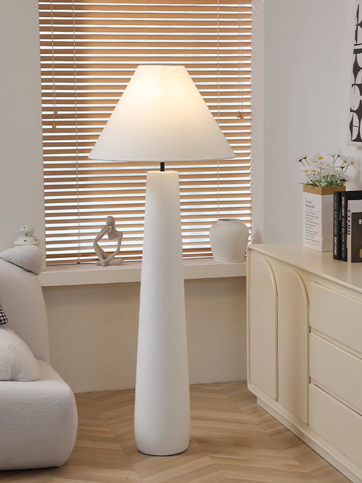 Kara Mann Polar Cement Floor Lamp - Cueteks