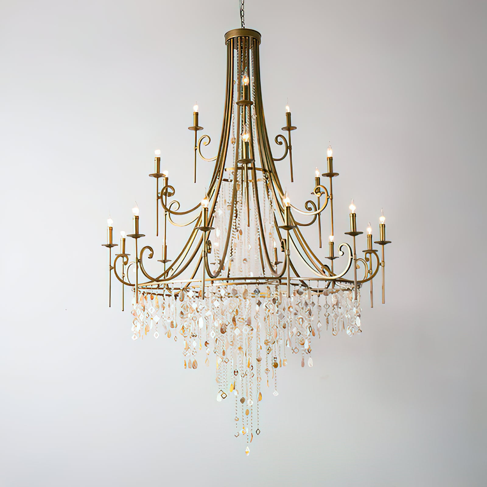 Tatum Lux American Shell Crystal Chandelier - Cueteks