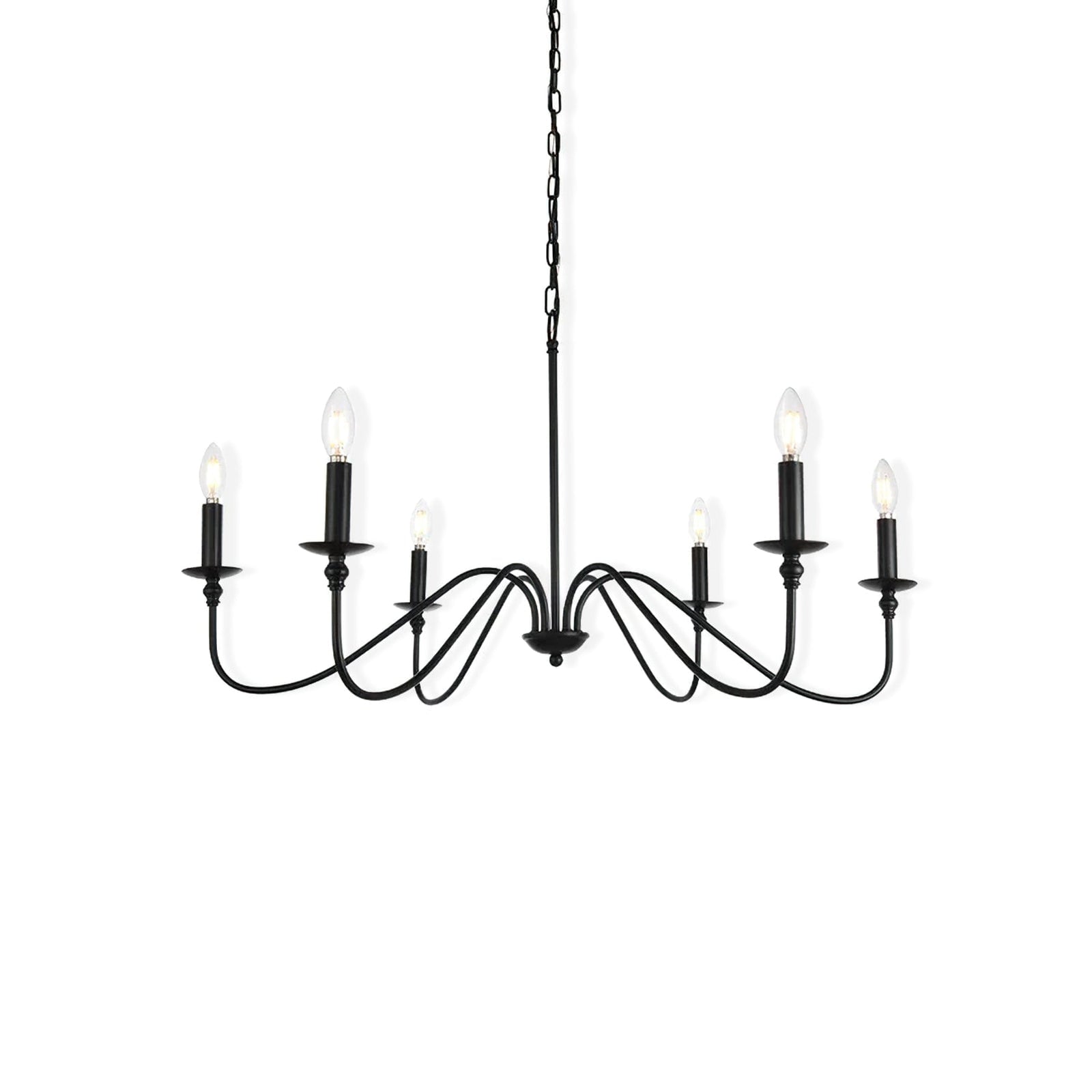 Classic Brass 6-Light Candle Chandelier - Cueteks