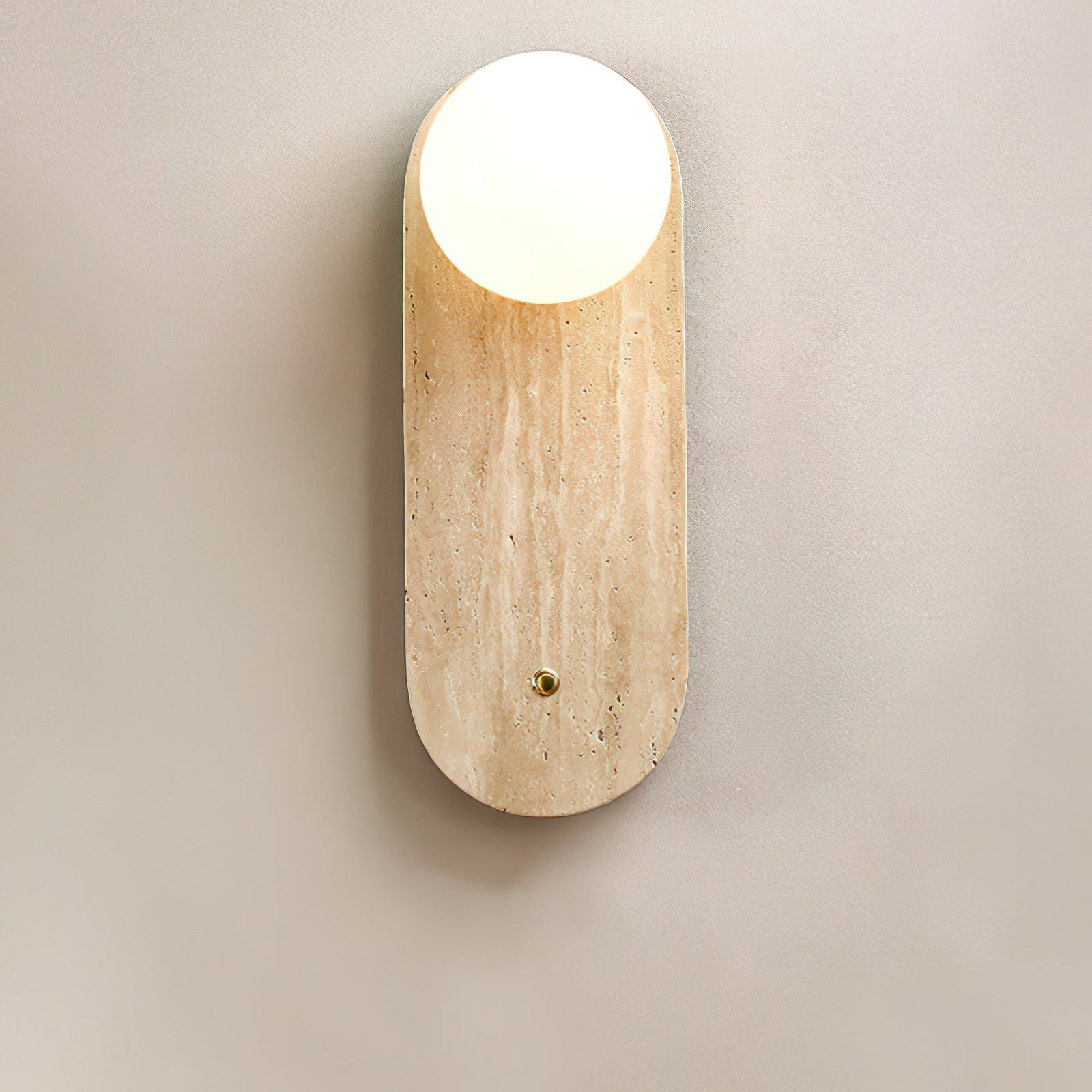 Yellow Oval Travertine Wall Sconce - Cueteks