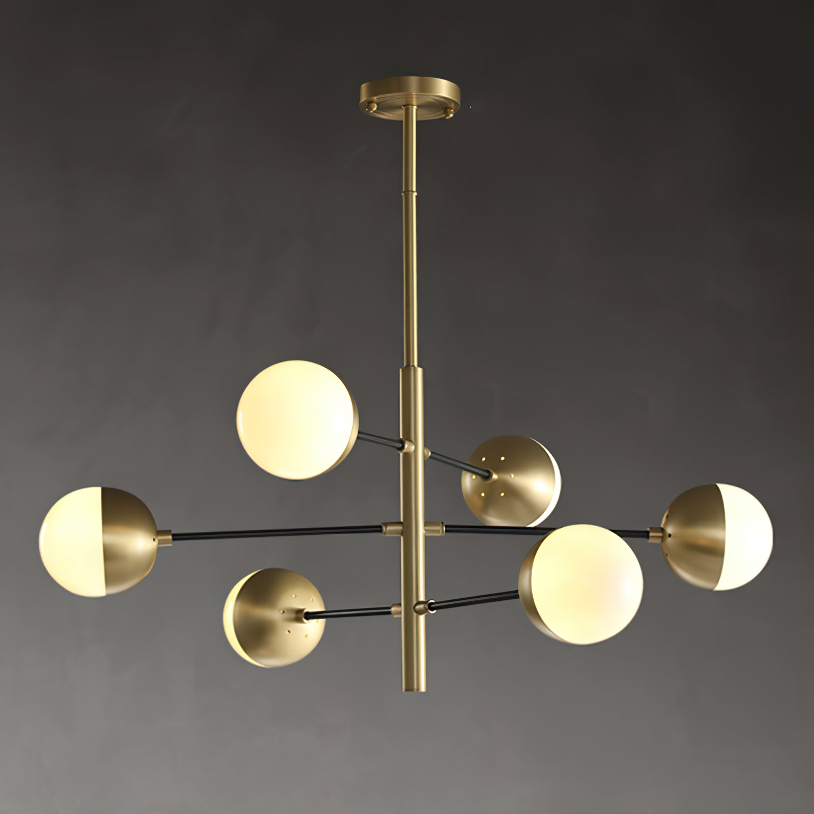 10-Globe Modern Brass Chandelier - Cueteks