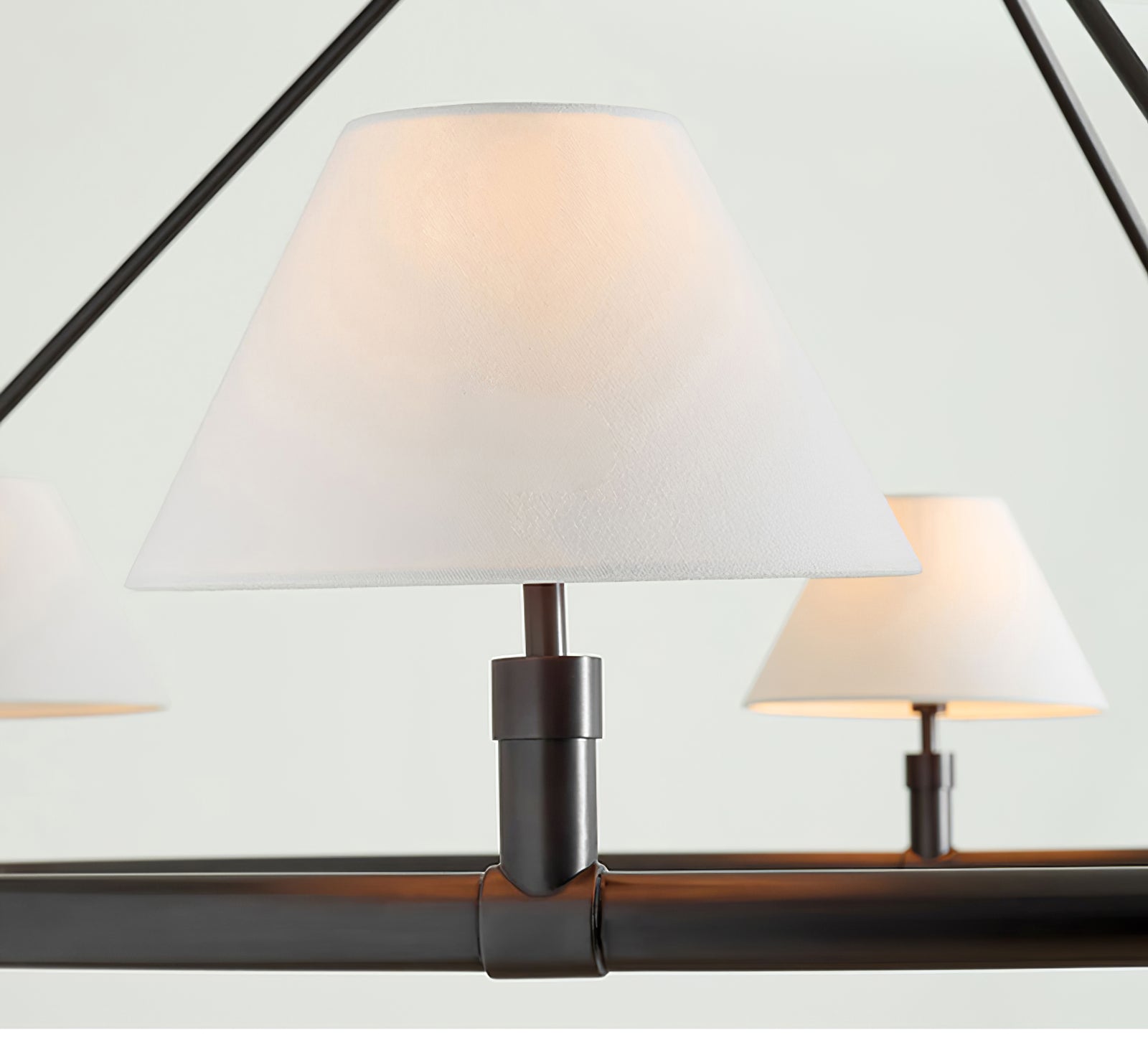 Black Metal Ring Chandelier with Cone Shades - Cueteks