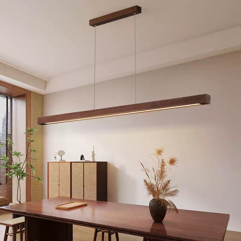 Walnut minimalist wood chandelier - Cueteks