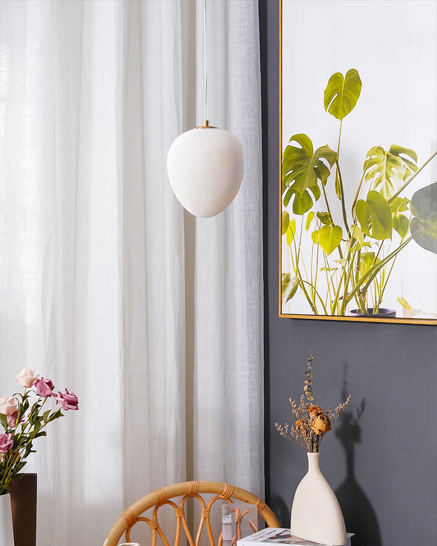 Pebble Alabaster Pendant Light - Cueteks