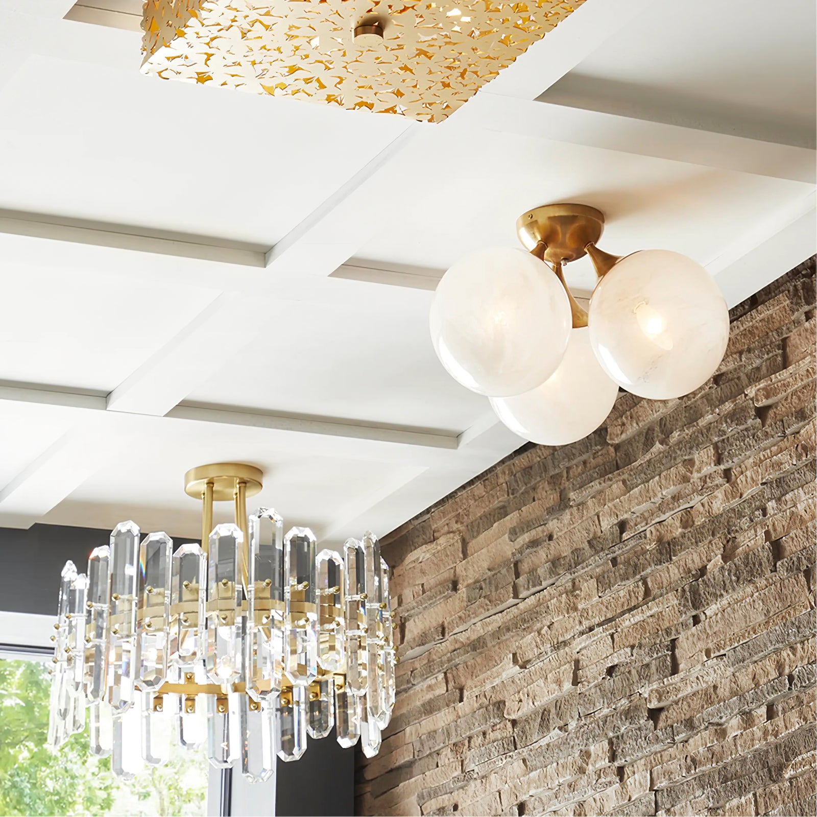 Cristol Large Triple Cloud Glass Ceiling light - Cueteks