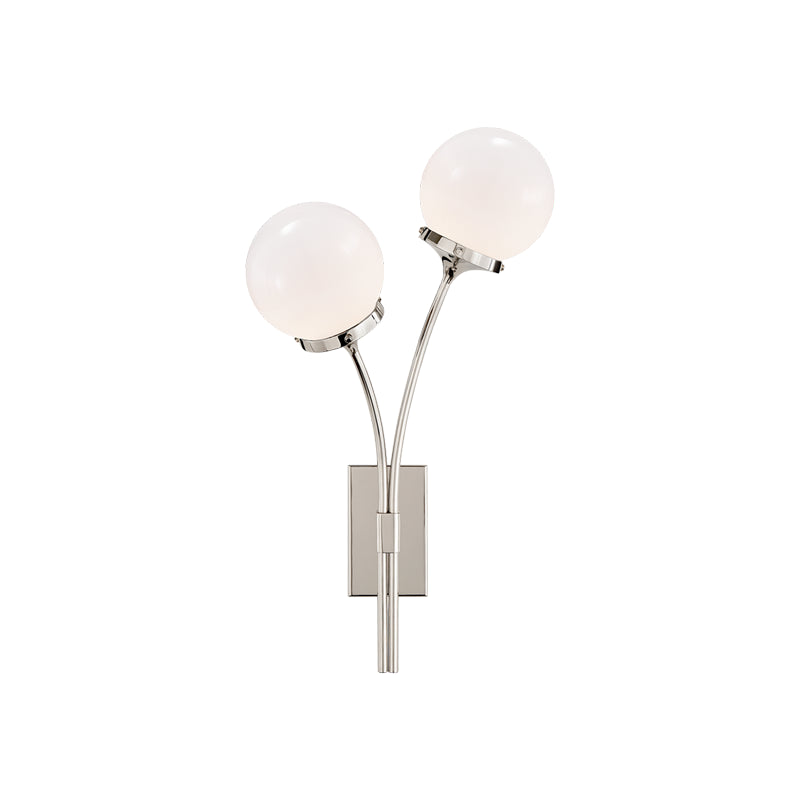 Polished Nickel White Glass Left sconce