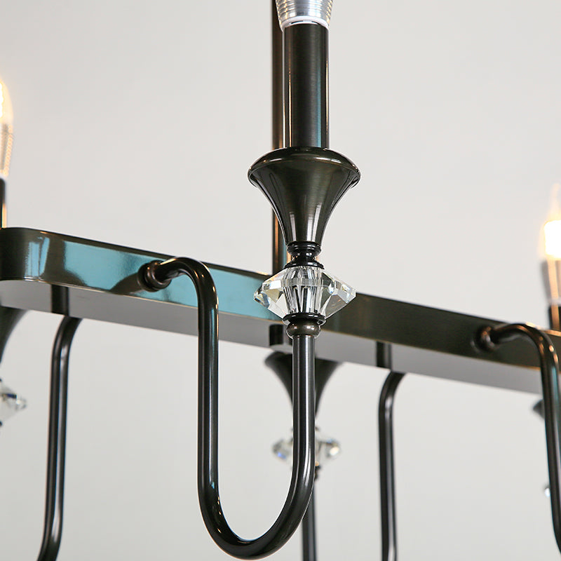 Vintage Iron Scroll Chandelier - Cueteks