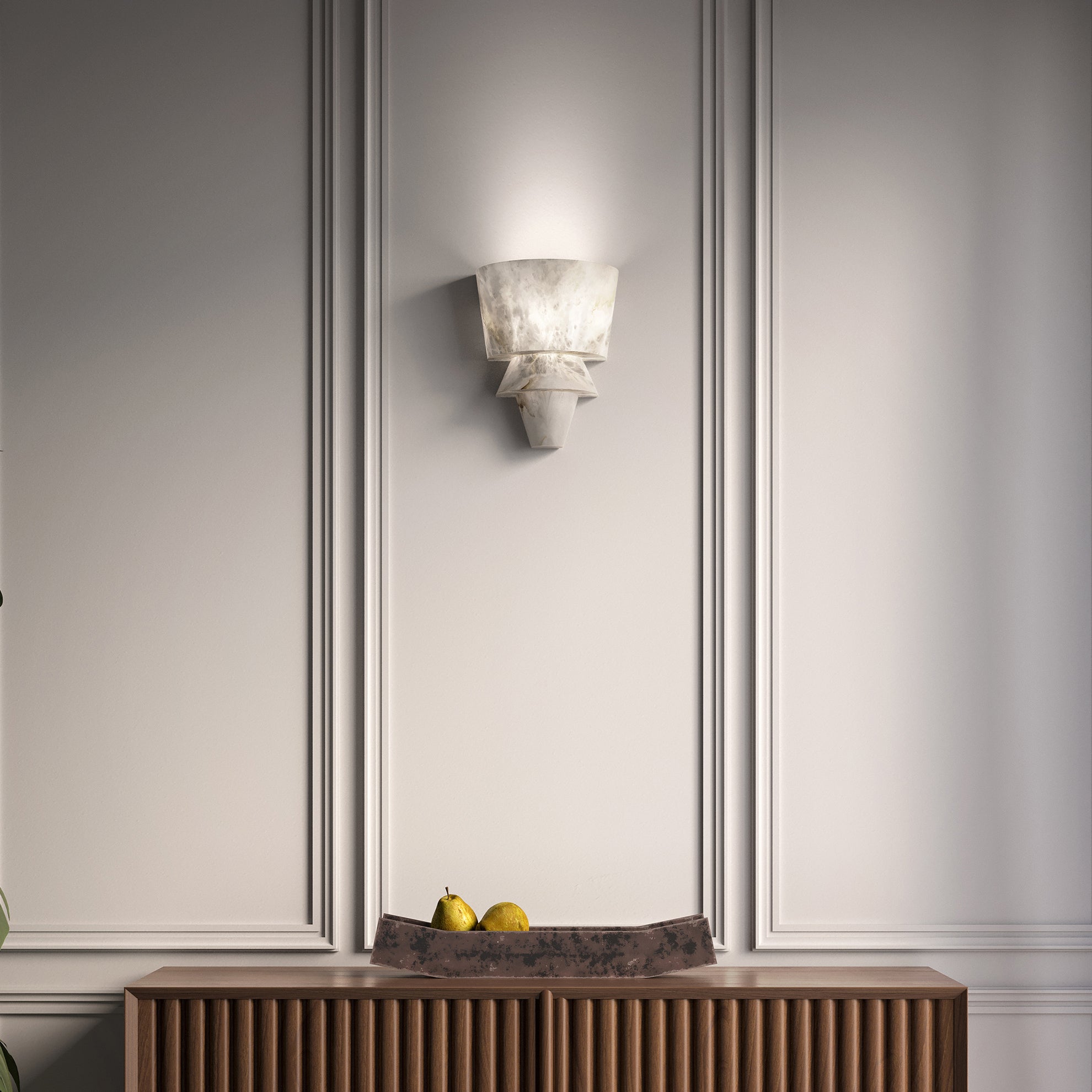 Geometric Alabaster Wall Lamp - Cueteks